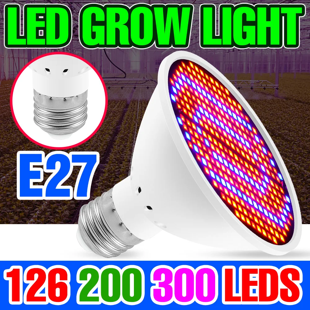 LED E27 Grow Light Full Spectrum Phytolamp Indoor Flower Seeds Hydroponics Plant Lamp Bulb For