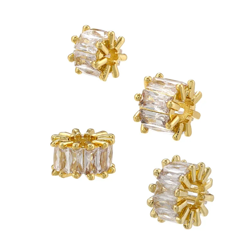 ZHUKOU snowflower beads for jewelry making Cubic zirconia beads for DIY  handmade bracelets jewelry