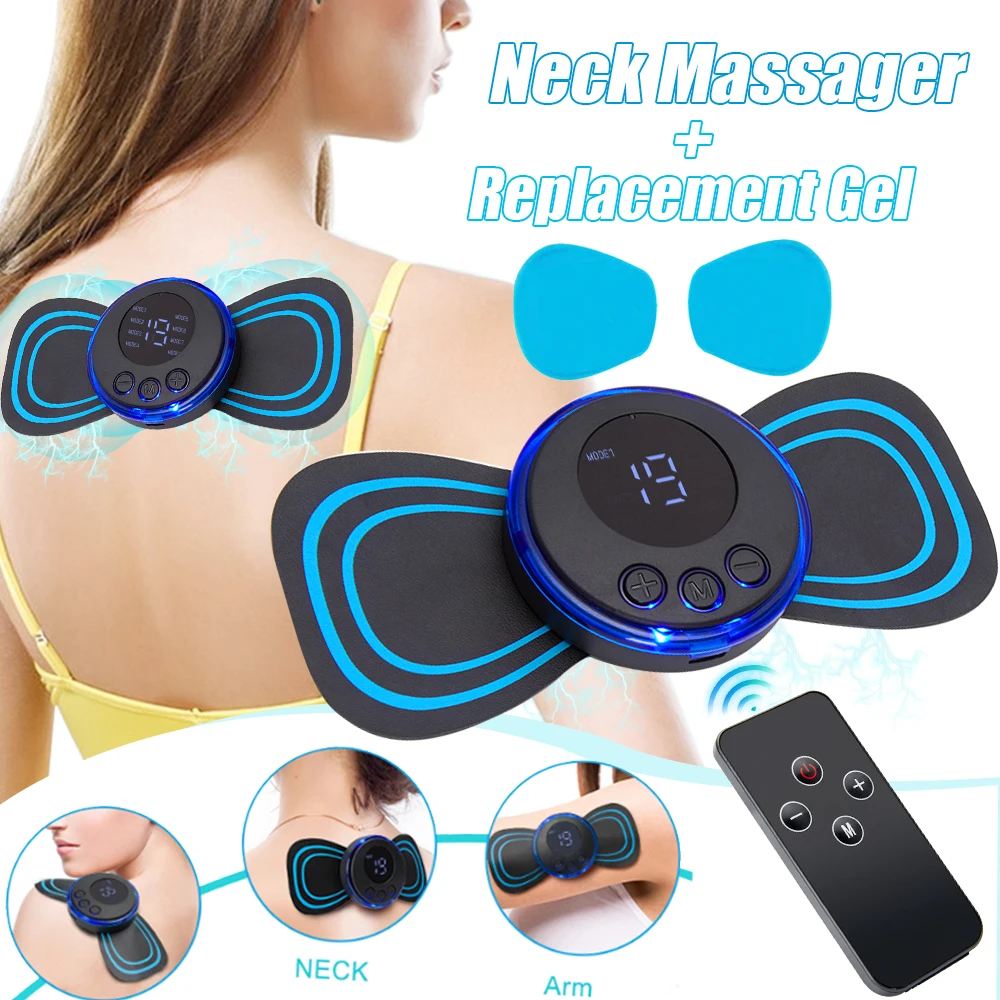 Electric EMS Neck Massage Cervical Patch vibrator Pulse Muscle Stimulator Back and Neck Relief Pain