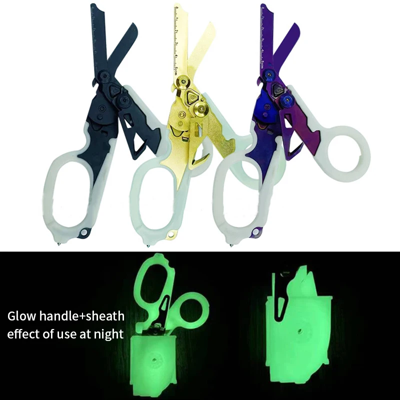 Multifunction Mini Portable Emergency Raptors Shears Tactical Folding Scissors Outdoor Survival Tool