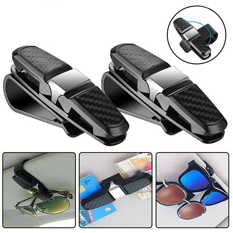 Car Glasses Case Universal Car Sun Visor Glasses Holder Sunglasses Clip Card Ticket Eyeglasses