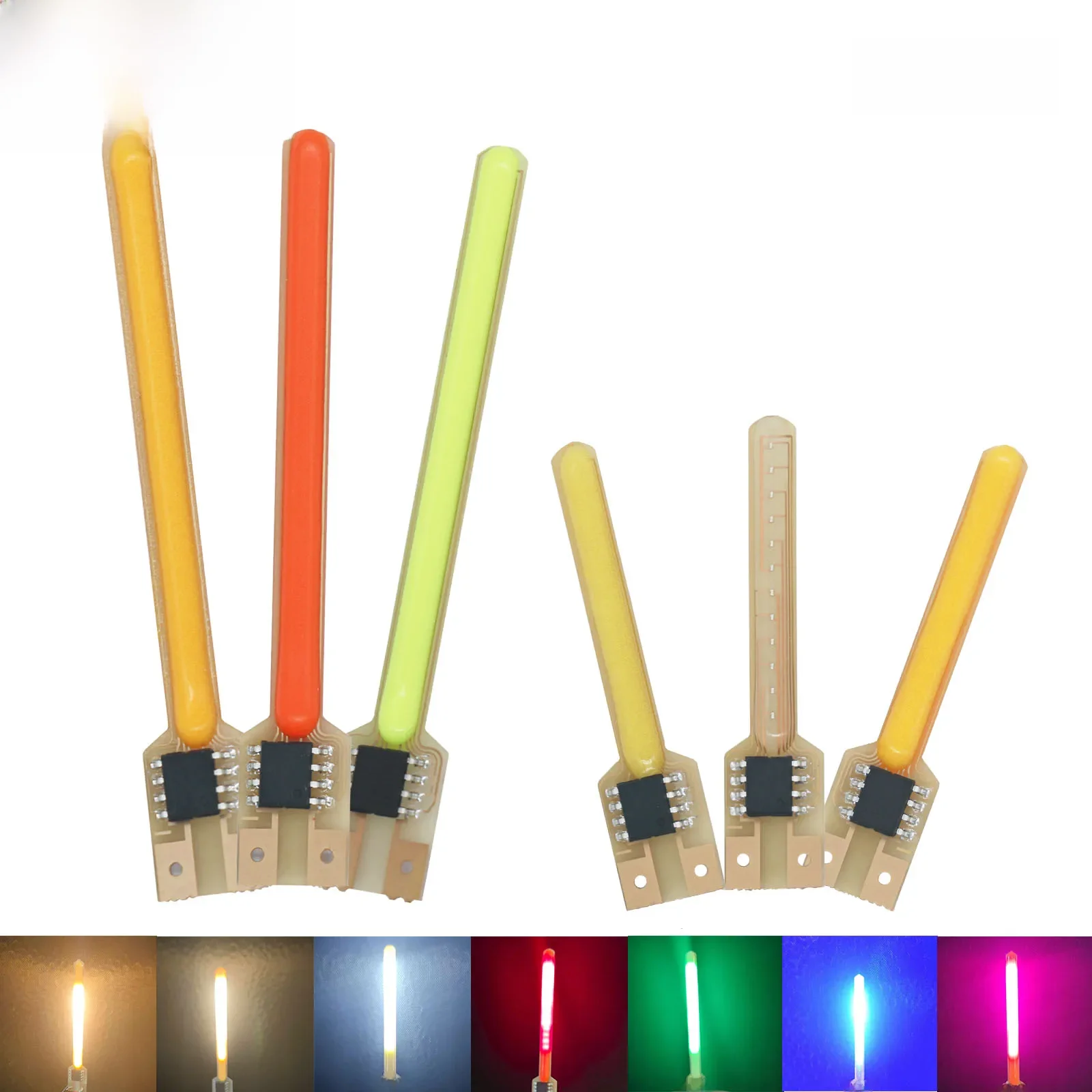 LED Cob Meteor Shower Flowing Water Lamp DC 3V LED Filament Diodes 2200k Blue Red Green Parts
