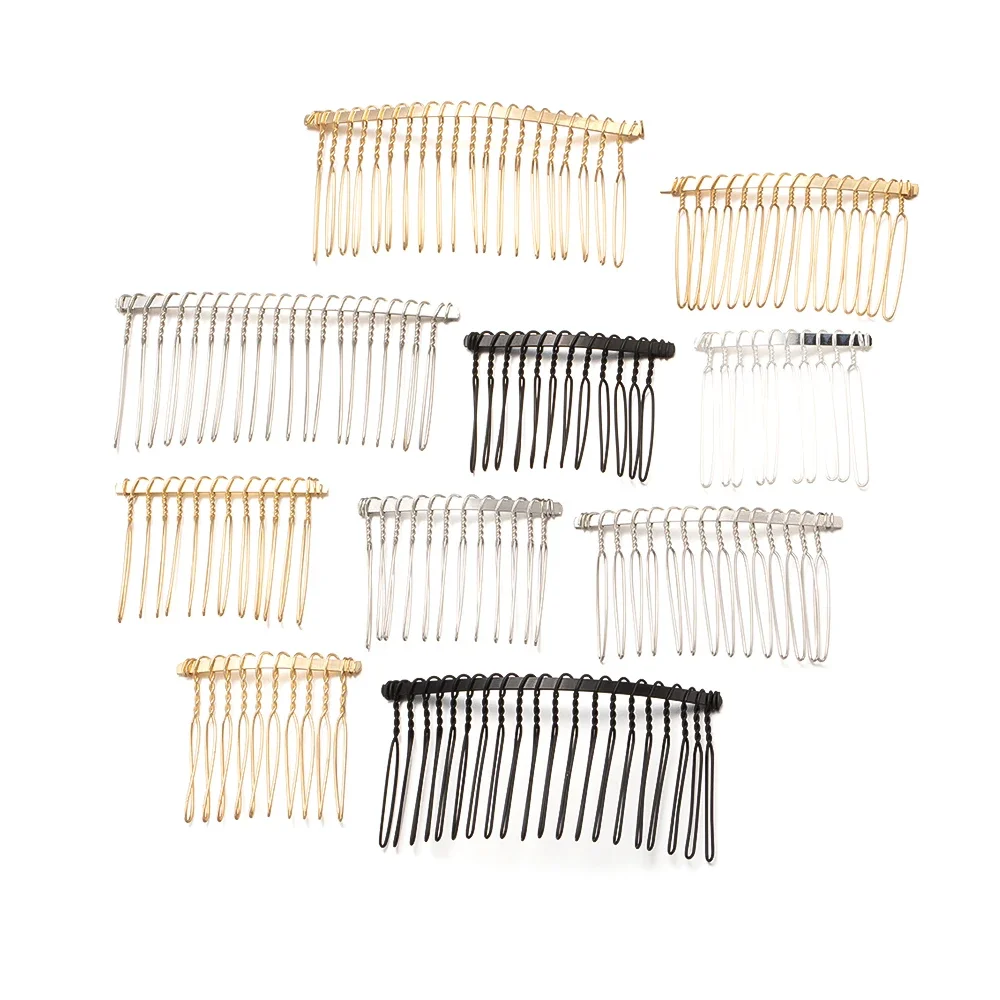 10pcs 10/12/15/20/30 Teeth Metal Hair Clip Comb Base Chinese Accessories for Pin Headdresses
