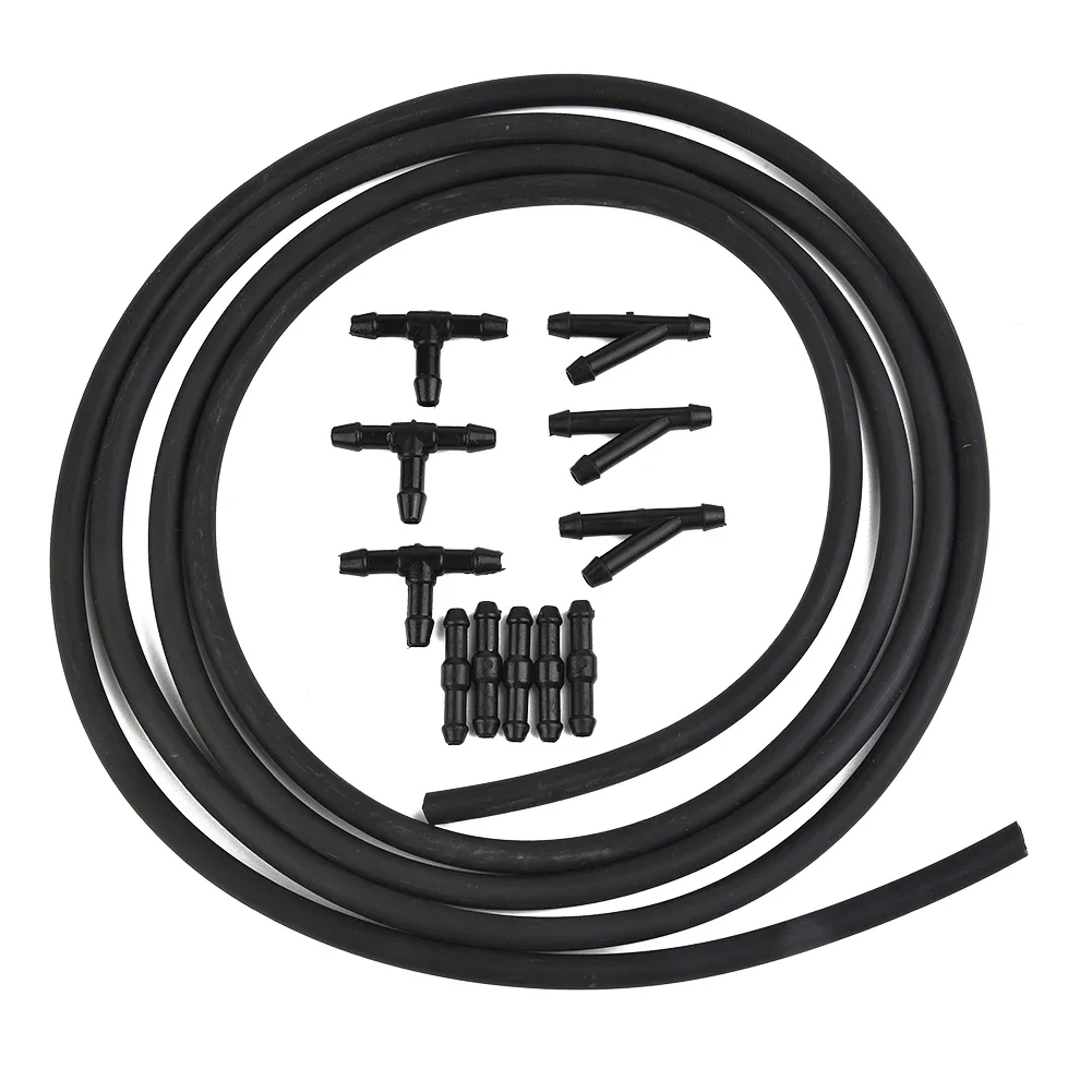 Car Windshield Washer Hose  With Connector Kit T-Piece Tube Pipe Splitter Connector Universal Nozzle