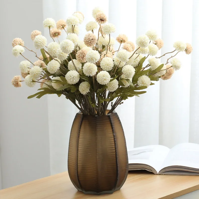 5 Heads Artificial Flower Dandelion Flower Ball DIY Home Wedding Decoration Bouquet Silk Fake
