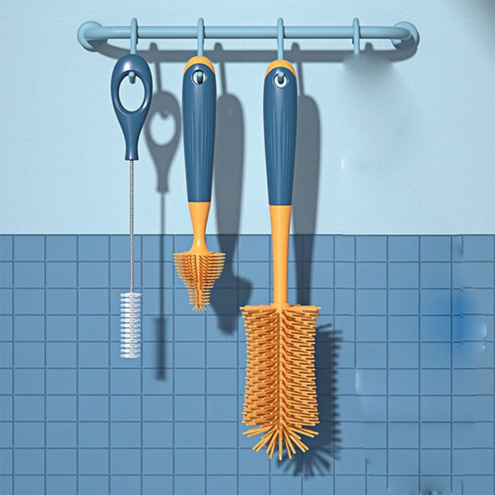 Lid Cleaning Brush Silicone Food Grade Groove Brush Multi-functional Cup Scrubber Cleaning Tool Milk Bottle Brush Glass Cleaner