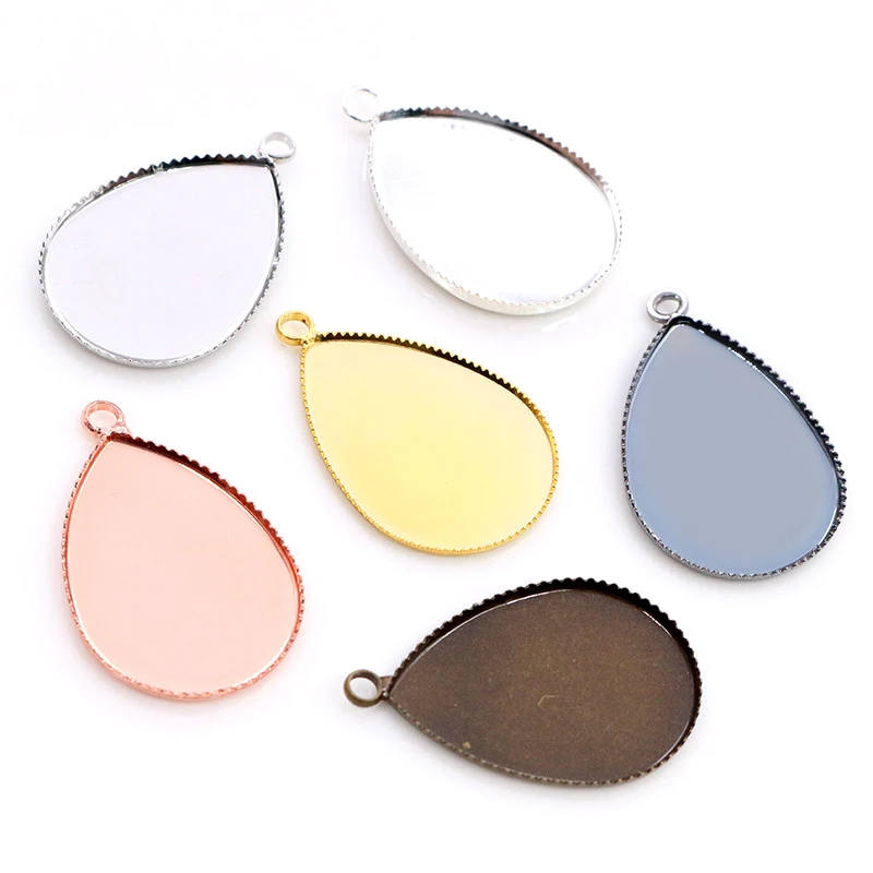 18x25mm 13x18mm 10x14mm High Quality Copper Drop Style Tooth Cabochon Base Cameo Settings Necklace