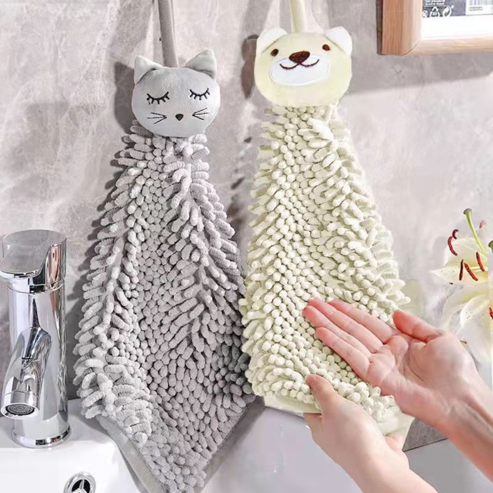Cartoon Toilet Hanging Type Chenille Animal Handkerchief Cleaning Cloth Wipe A Handball Wipe A Handkerchief Children'S Towe