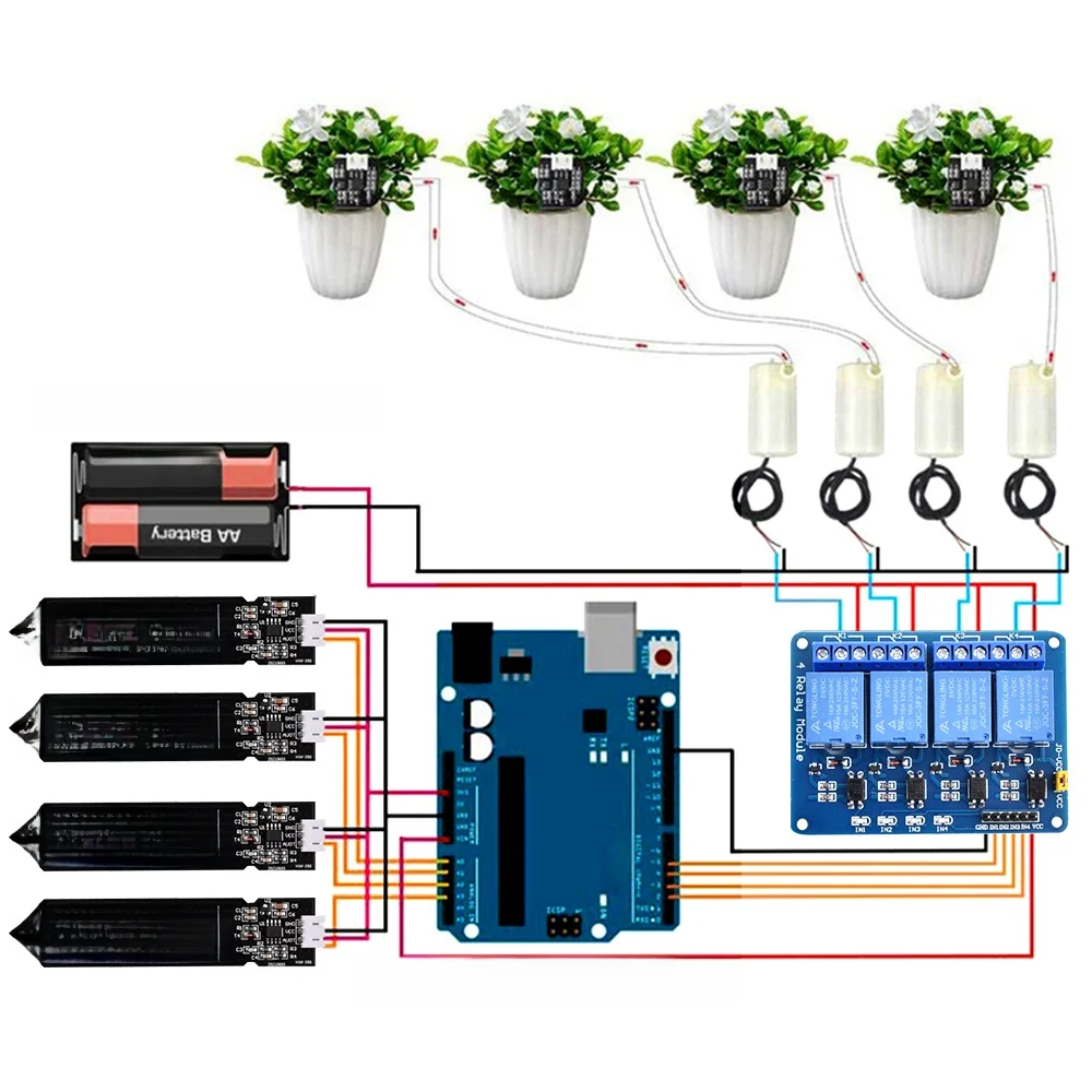 DIY Automatic Irrigation System Self Watering DIY Kit Garden Greenhouse Flower Water Pump Soil