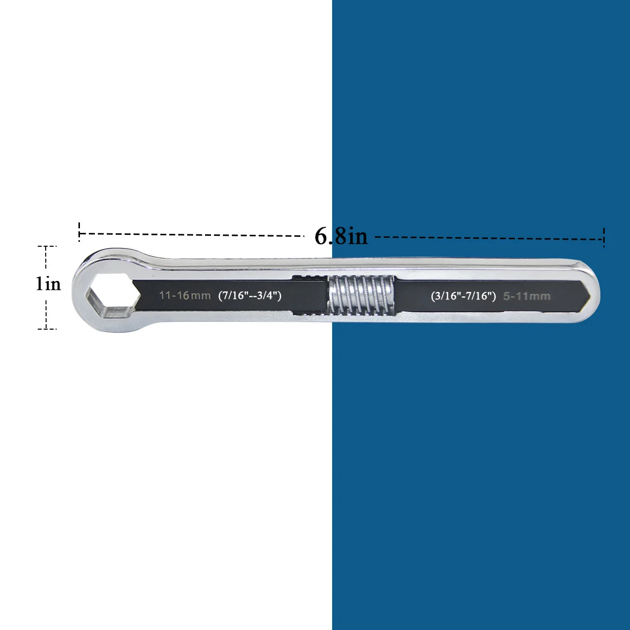 MacWork 7 Inch 14-in-1 5-11mm and 11-16mm Universal Torx Wrench Double-head Adjustable Wrench