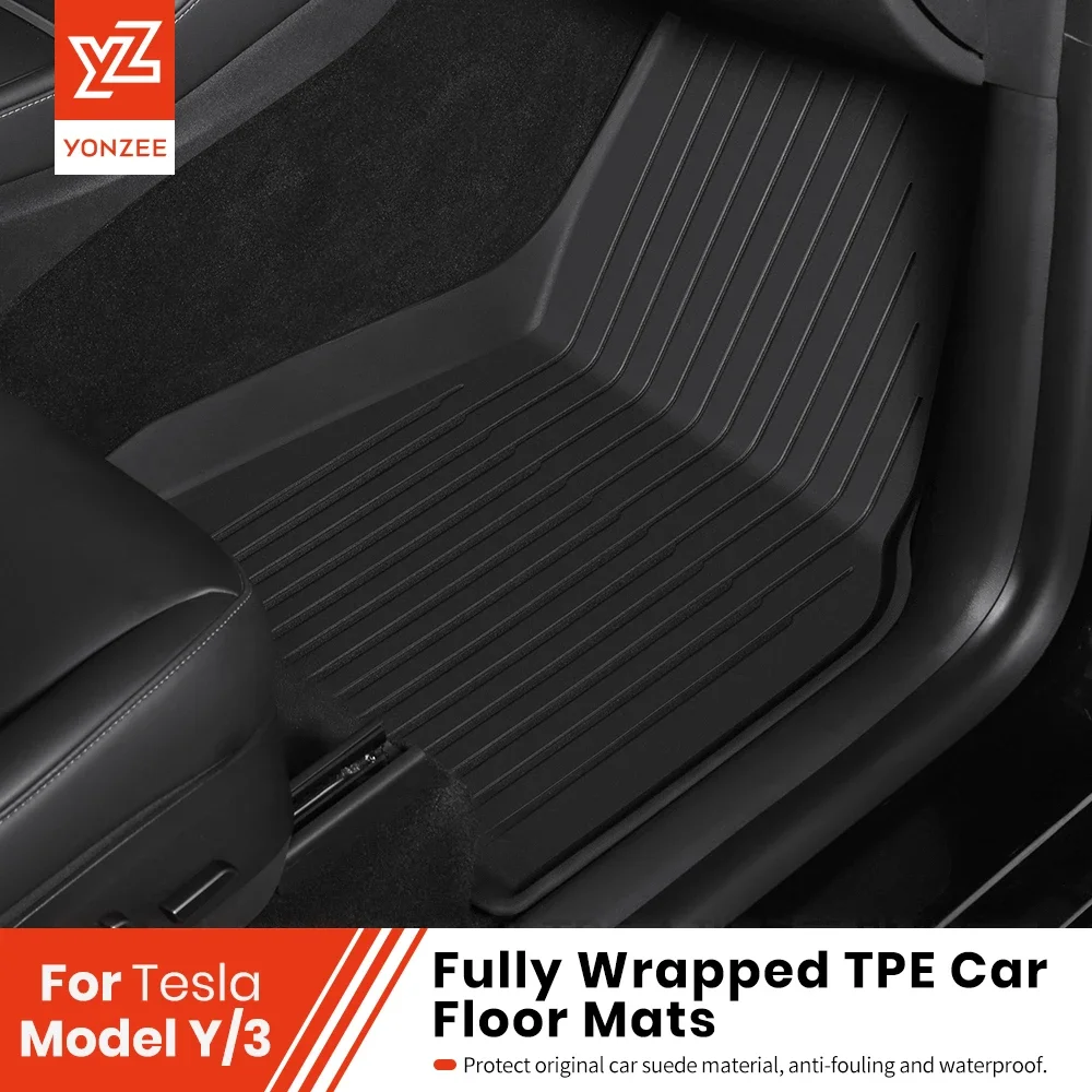 YZ For Tesla Floor Mat Model Y 2021-2024 Model 3 Highland Car Trunk Mat Luggage Mat TPE waterproof