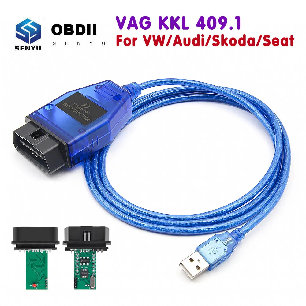 VAG KKL 409.1 With CH340T OBD 2 OBD2 Car Diagnostic vag com Interface Cable 409 1 For
