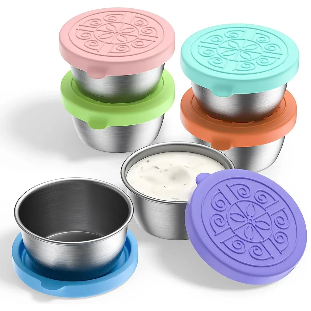 1pc Salad Dressing Container With 1.35oz/40ml Reusable Stainless Steel Cup And Leakproof Silicone