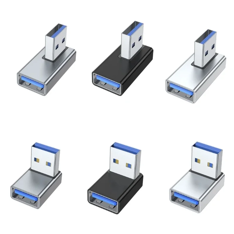 90 Degree Left Right Up Down Angled USB 3.0 A Male to Female Extension Connector Adapter for Laptop