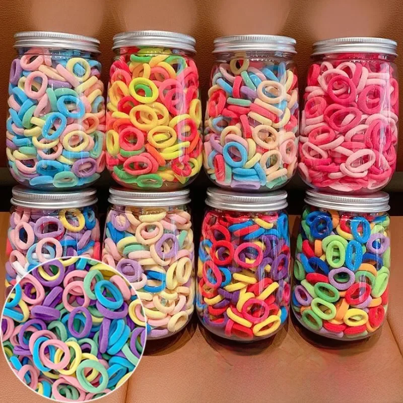 Women Girls Colorful Nylon Elastic Hair Bands Ponytail Hold Small Hair Tie Rubber Bands Scrunchie