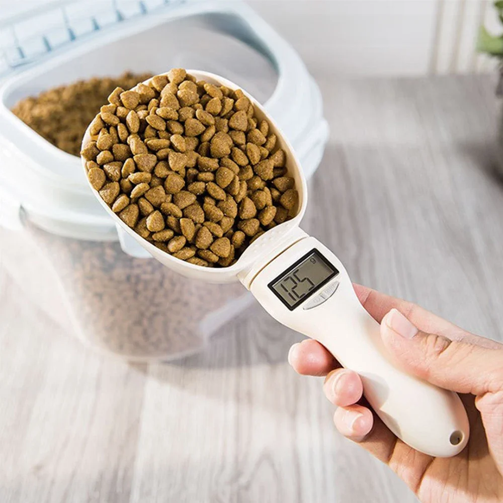 Pet Food Measuring Scoop Electronic Dog Cat Food Measuring Cup Digital Spoon Scale Kitchen Food