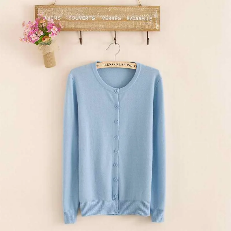 16 Color Cashmere Women Basic O-Neck Sweater Spring Autumn Winter Female Long Sleeve Wool Knitted