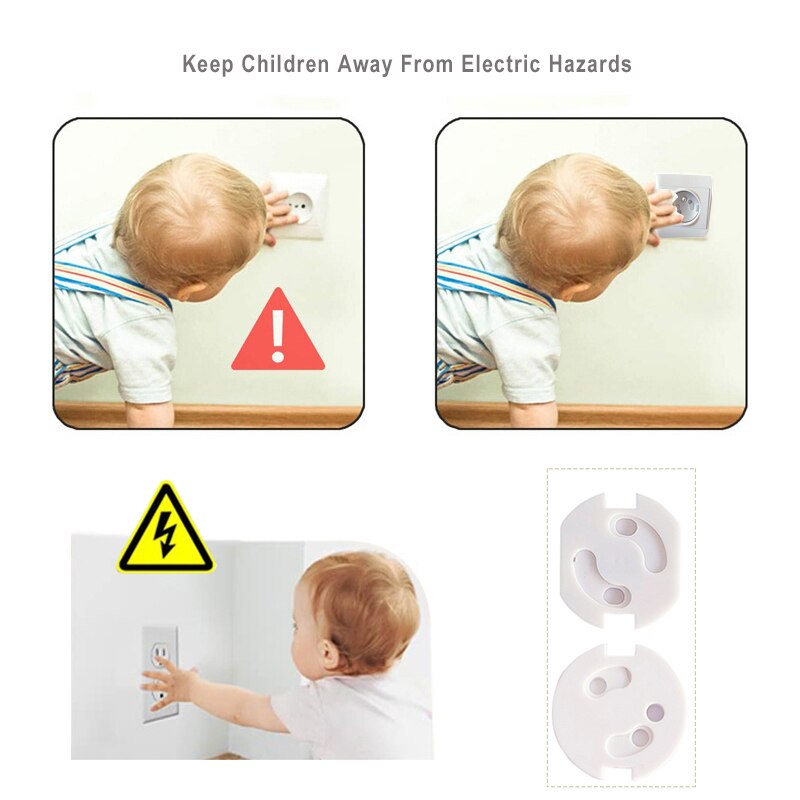 Childproof Electrical Outlet Covers 10pcs - Plastic Socket Protectors for Baby Safety - Secure Socket Security Protection for