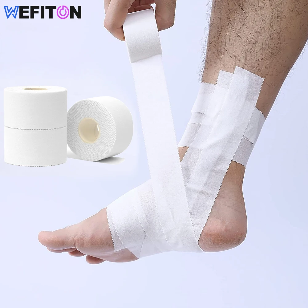 1 Roll White Sports Medical Athletic Tape - No Sticky Residue & Easy to Tear - for Athletes,Trainers