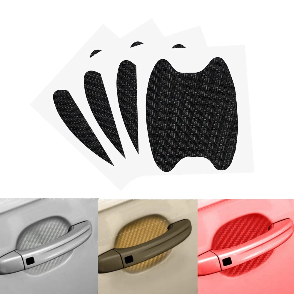 Handle sticker car door handle  car sticker protective film  carbon fiber handle wrist sticker 4pcs