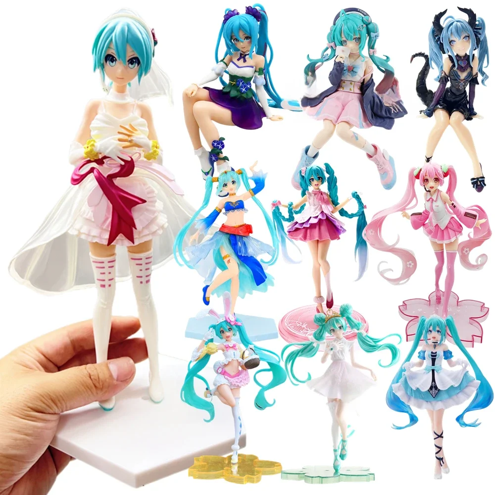 Anime Figure Wedding Dress Hatsune Miku Action Figures Kawaii Swimsuit Vocaloid PVC Collectible