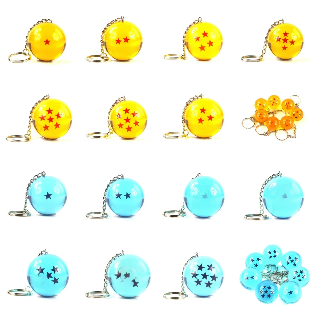 2.7cm 7PCS/set Dragon Ball Z Anime Son Goku Shenron Dragonball Crystal Ball Resin Action Figure