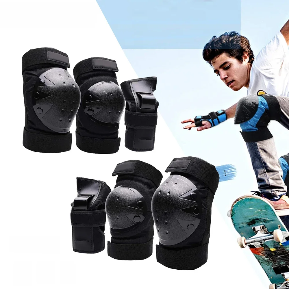 GOMOREON 6Pcs Kids/Adults Knee Pads Elbow Pads Wrist Guards Protective Gear for Skateboarding Roller
