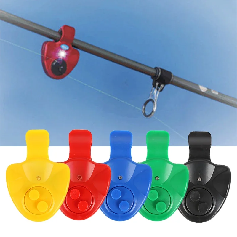 1pc Fishing Alarm Fish Bite Alarm Loud Sound Bell Clip on Fishing Rod Fishing Electronic LED Light