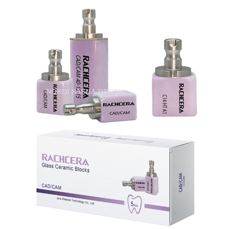 RACHCERA 18-15-13 HT/LT Dental C14 Lithium Disilicate Ingots CAD CAM Product Glass Ceramic Blocks 5 Pcs/Box