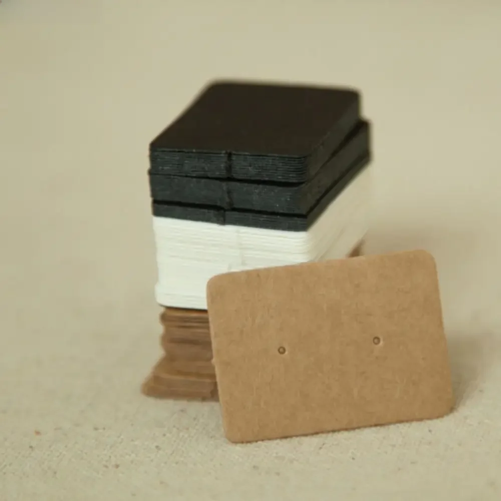 100 Pcs 2.5x3.5cm Earring Display Card For Hoops Kraft Paper Jewelry Packing Card Labeling Jewellery