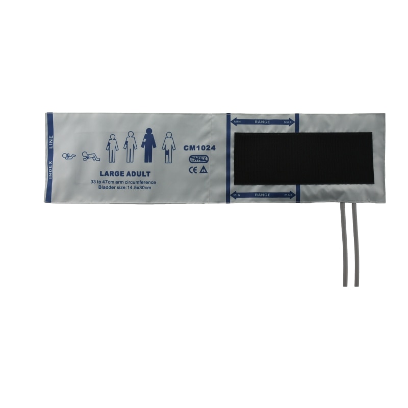 Arm Circumference 33-48cm Reusable Blood Pressure Cuff, Double Tube NIBP Cuff With Bladder(CM-1024D-08)