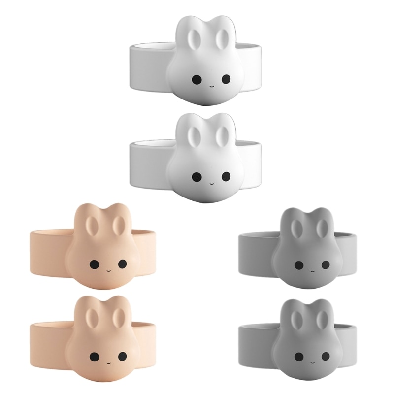 2pcs Baby Spoon Fixer Ring Cartoon Rabbit Spoon Non-Stick Ring Baby Product Drop shipping
