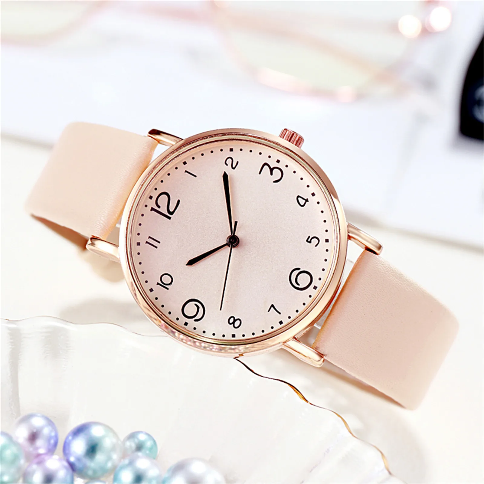 Popular Women Net With Stars Decoration Wild Belt Watch Fashionable Simple Style Quartz Wristwatch