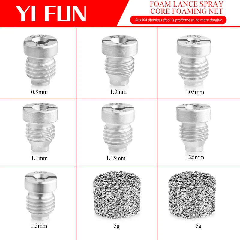Car Wash Accessories  For High Pressure Washer Foam Lance Orifice Nozzle Stainless Steel Filter Car