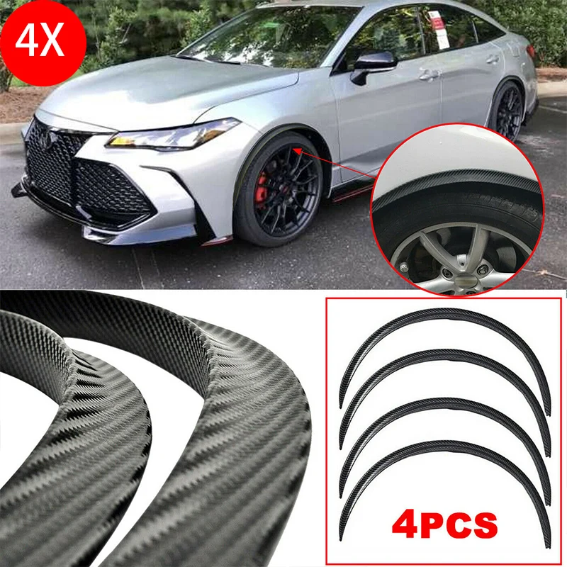 Universal 4PCS Car Truck Body Fender Flare Rubber Wheel Arches Eyebrow Lip Anti-scratch Strip