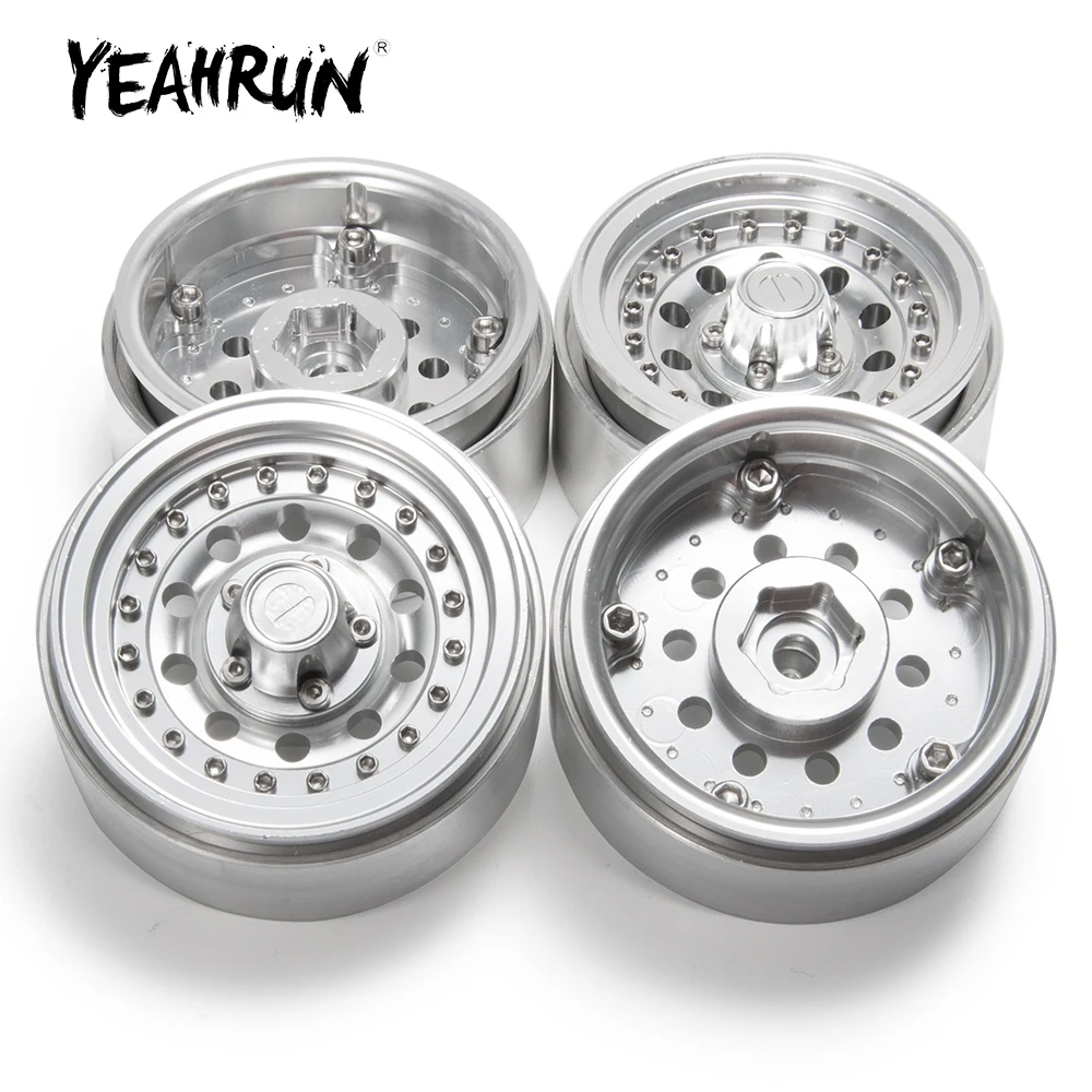 YEAHRUN 1.9inch Metal Alloy Beadlock Wheel Rims Hubs for Axial SCX10 TRX-4 1/10 RC Crawler Car Truck