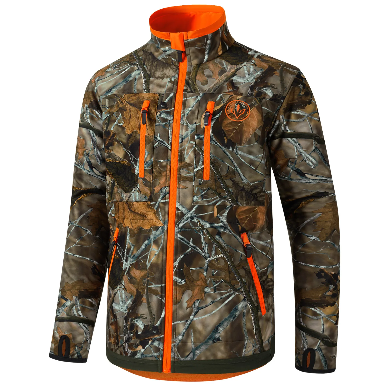BASSDASH Men’s Reversible Insulated Hunting Jacket Lightweight Silent Water Resistant Windproof Camo