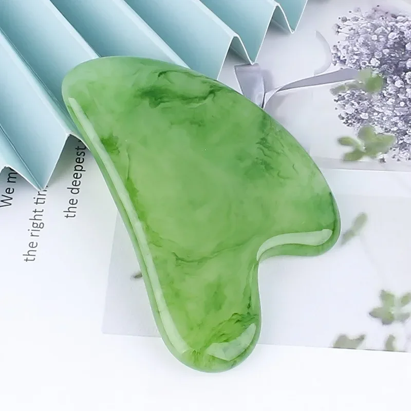 Natural Jade Stone Gua Sha Massage Board Rose Quartz Guasha Plate Jade Face Massager Scrapers Tools