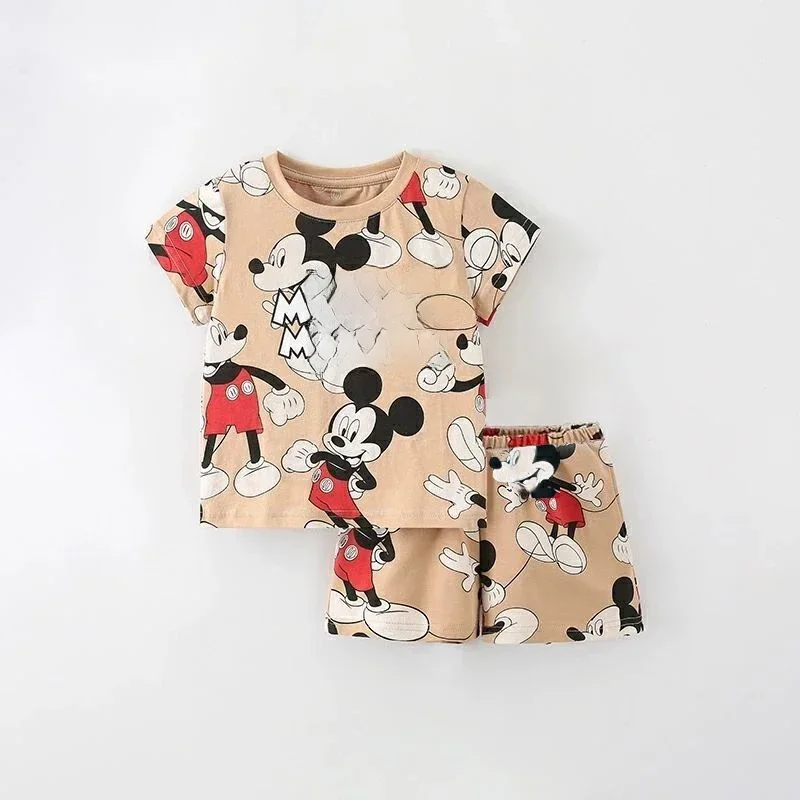 Short Sleeve Tshirt Shorts Two Piece Casual Sports Cotton Wear Babies Boys Round Neck Tops Set