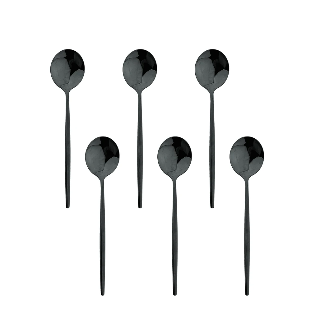 6Pcs Teaspoon Multicolor Spoon For Coffee Rainbow Dessert Ice Cream Spoons Stainless Steel Cutlery