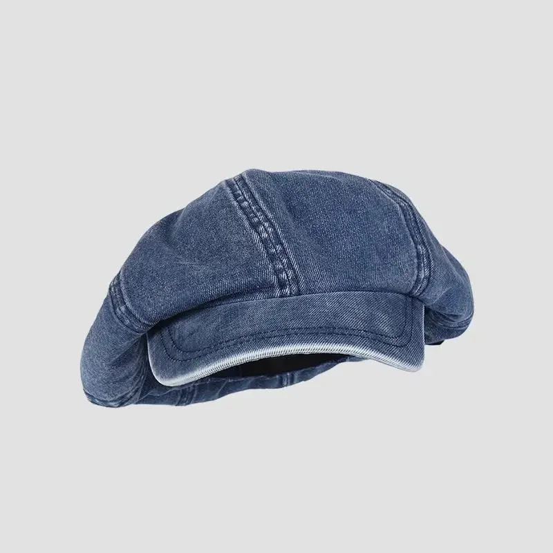 Cotton Denim Beret Hat Men Women 2023 Fashion Autumn Vintage Boinas Hombre Newsboy Flat Caps Big