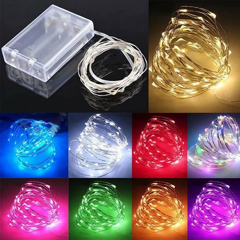 1Pack Fairy Light String Led Copper Wire String Light 1/2/3/5/10M Battery Powered For Bedroom Garden