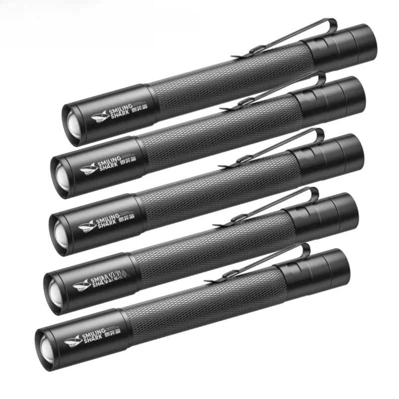 Smiling Shark SD1211 Pen Light Portable Zoomable Flashlight  Waterproof Torch Light for Camping
