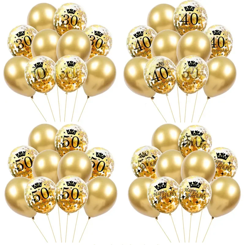 30 40 50  Years Old Latex Balloons Happy Birthday Party Decor Anniversary Adult 30th 40th 50th