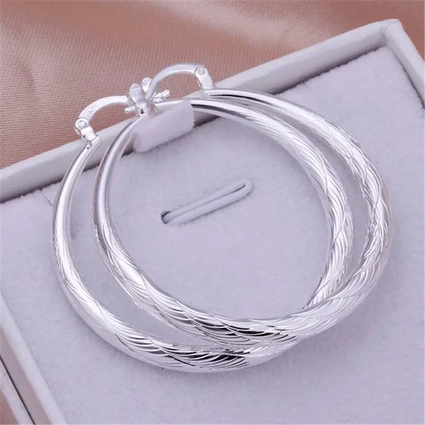 NEW ARRIVE Hot Sale Silver Earring Jewelry Plated Women Lady Retro Hook Wedding Party Best Gift