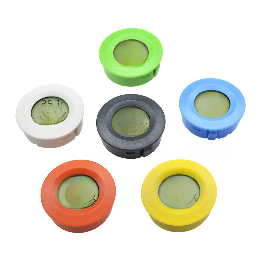 Round Embedded Digital Temperature and Humidity Meter Mini LCD Digital Temperature and Humidity