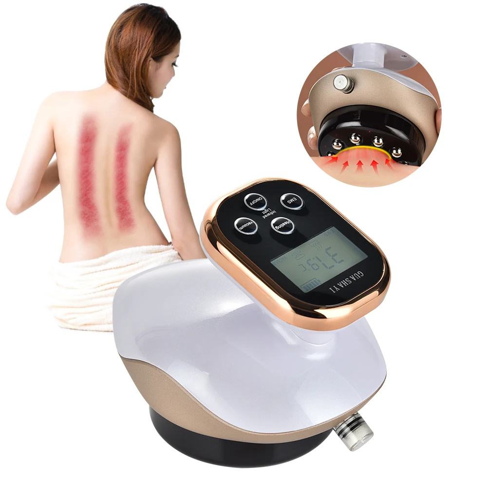 Home Electric Guasha Scraping Massage Cupping Body Massager Vacuum Cans Suction Cup Heating Fat