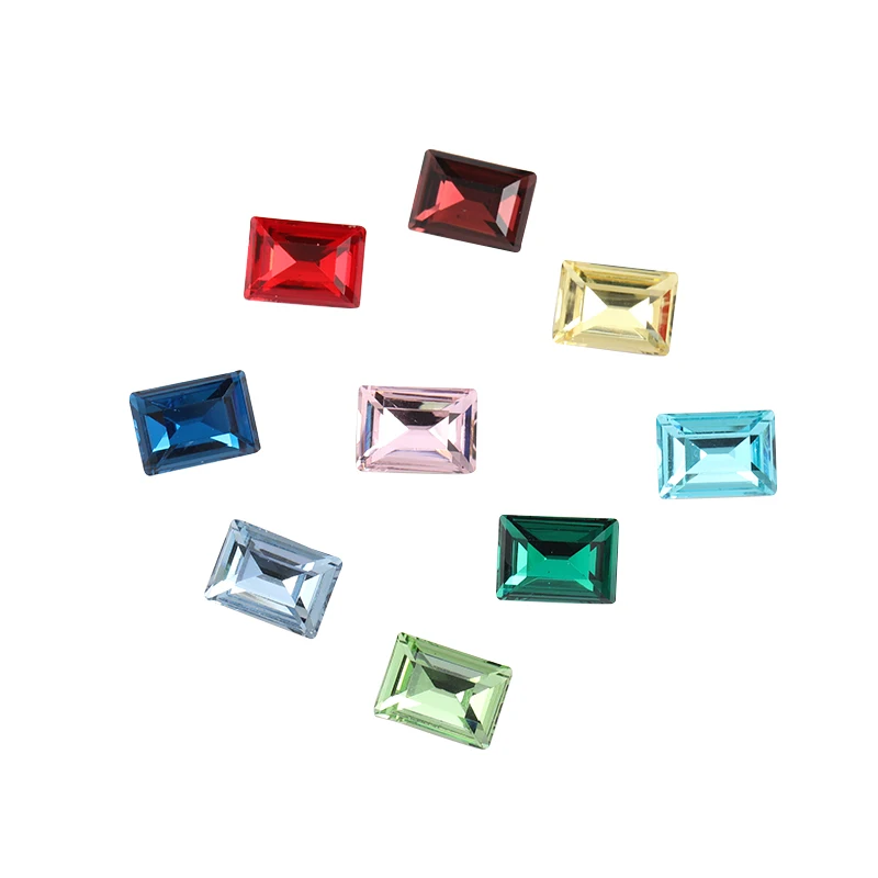 Rectangle Crystal Rhinestones for Clothes, Jewelry, Christmas Decoration, Pointback Glass, Strass,