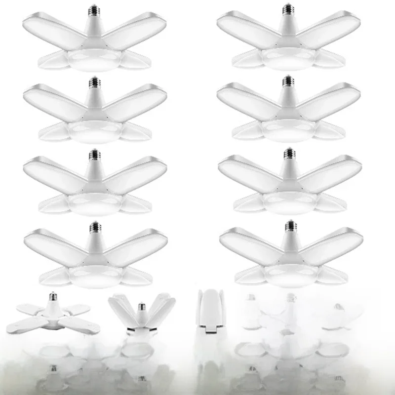 LED Ceiling Light Bright Industrial Lighting Deformable Foldable 85-265V E26/27 Lamp Home Fan Blade