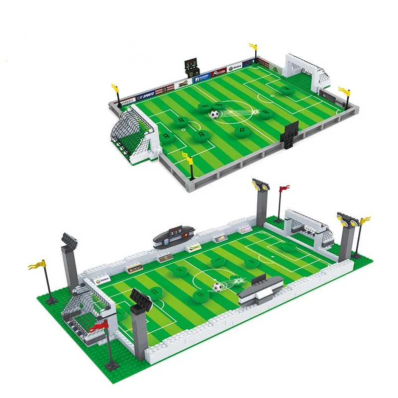 Soccer Football Field Stadium Worldwide Building Bricks Team Player Football Match Blocks Toys